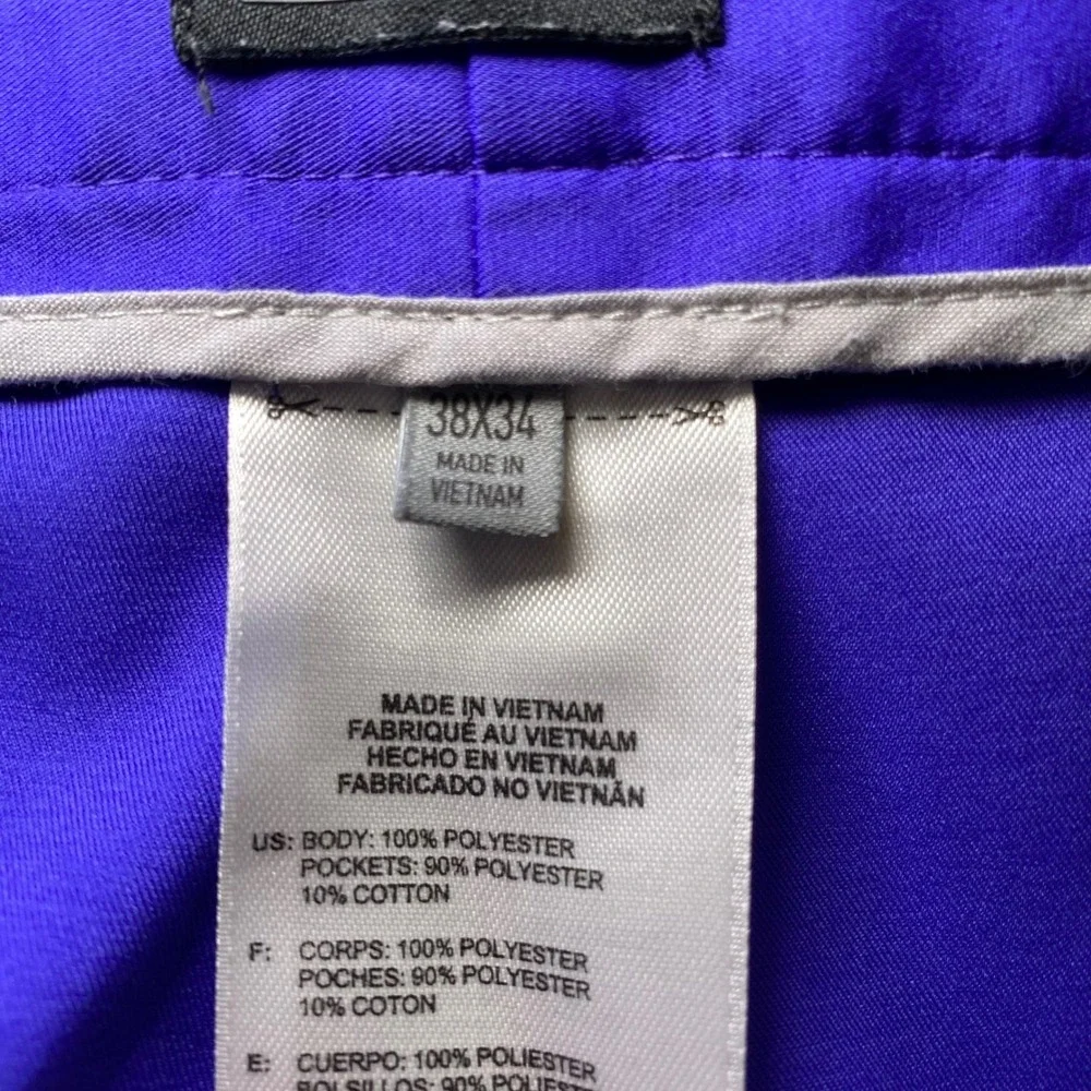 Adidas Golf Pants Men's 38x34 Purple Flat Front Performance Stretch Trousers